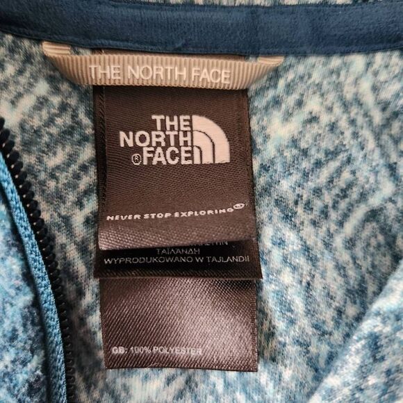 North Face Hoodie Jacket Women's Blue 100% Polyester Full Zipper Pockets - Picture 4 of 5